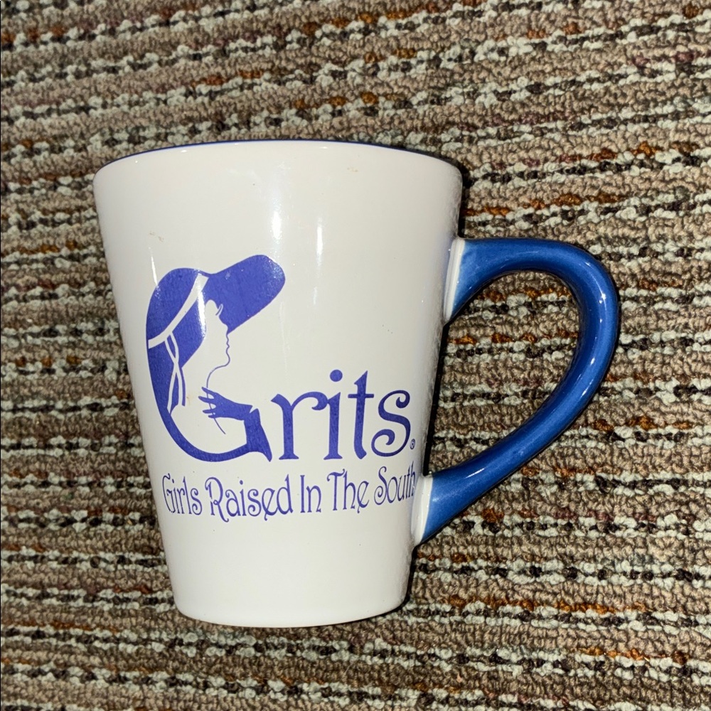 Grits Blue and White Mug Girls raised in the south.